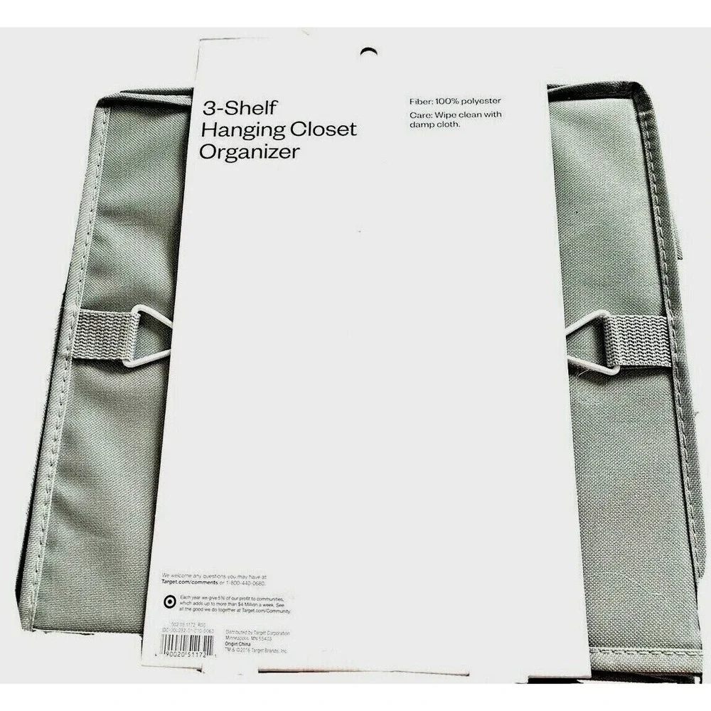 Hanging Closet Organizer Easy Mount Foldable 3-Shelf Hanging Closet New‎